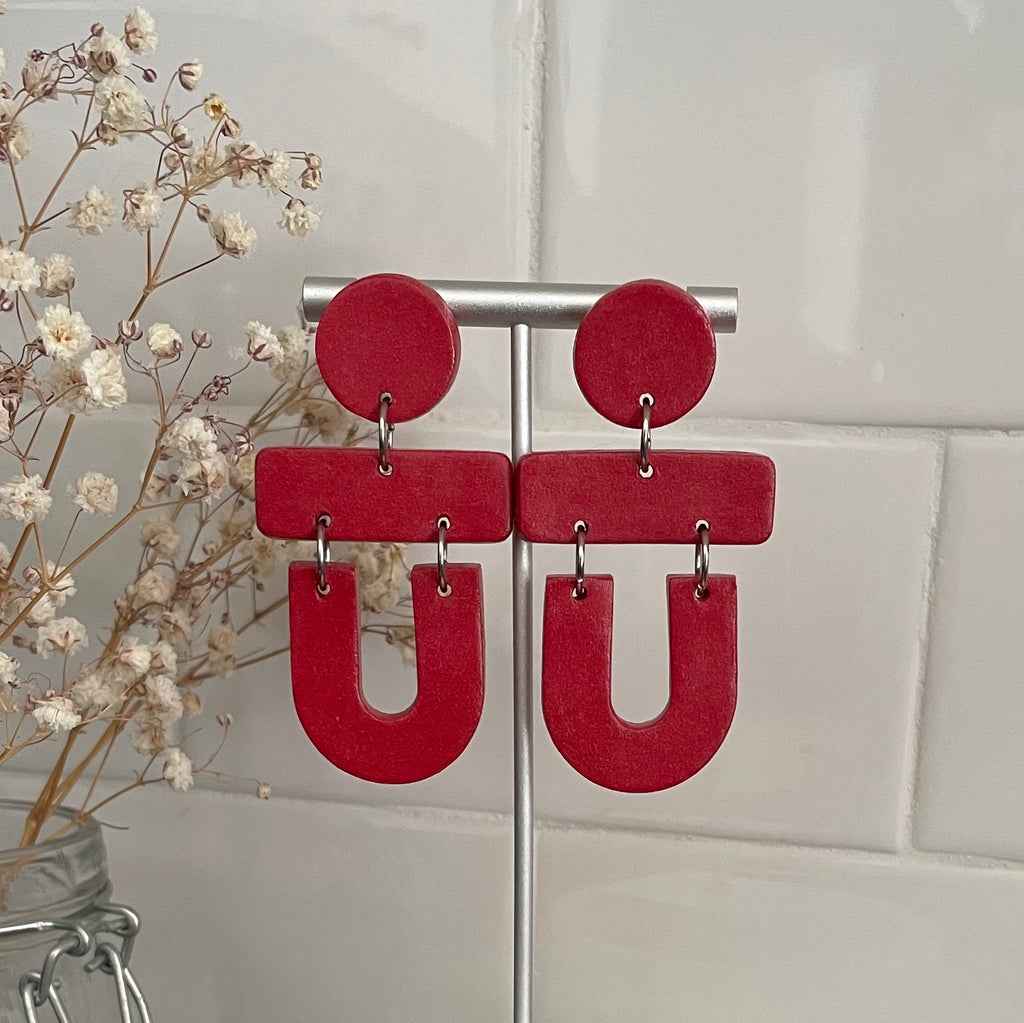 Boucles d'oreilles | Jules | Rouge