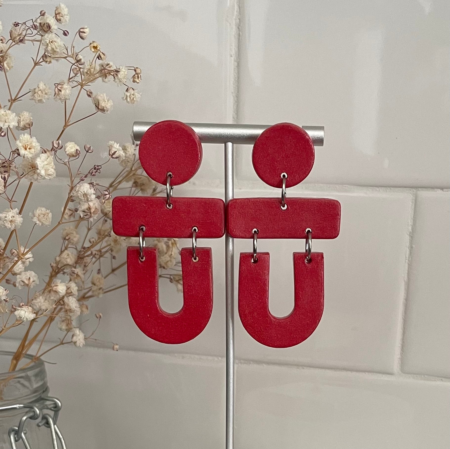 Boucles d'oreilles | Jules | Rouge