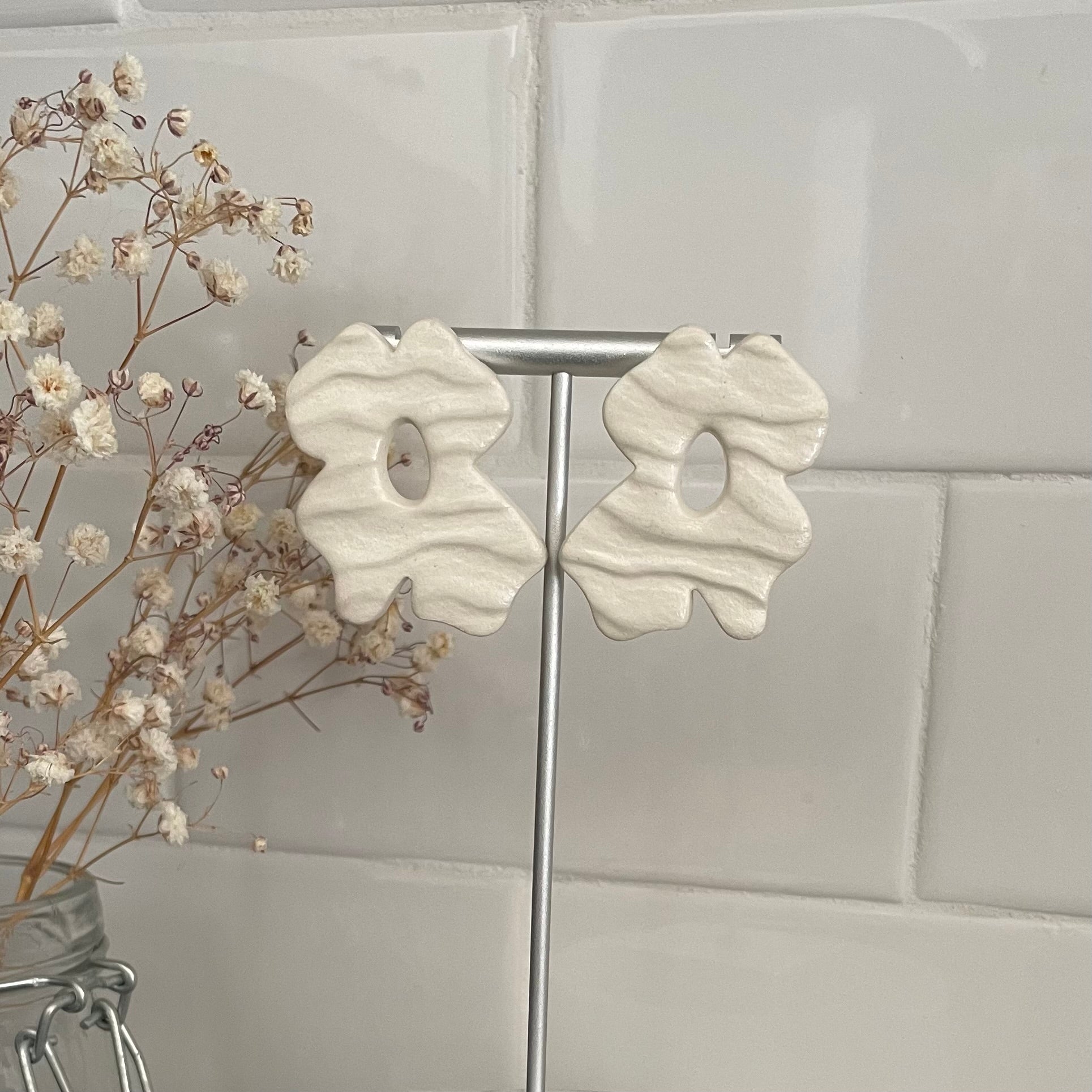 Boucles d'oreilles | Flora | Blanc ivoire