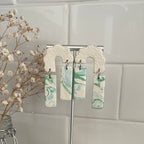 Boucles d'oreilles | Billie | Blanc ivoire et Vert Bleu