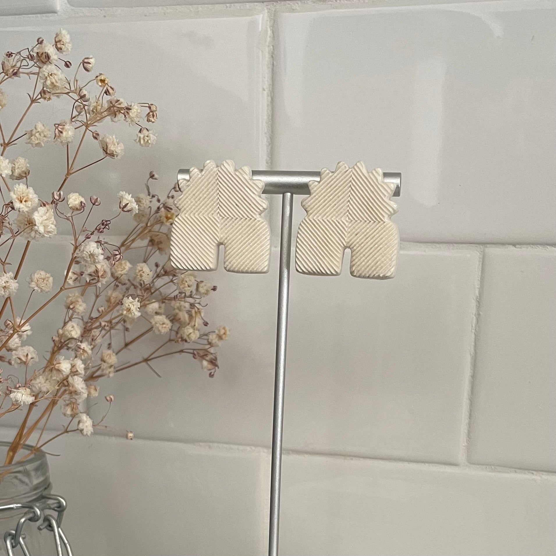 Boucles d'oreilles | Apikan | Blanc ivoire