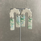 Boucles d'oreilles | Billie | Blanc ivoire et Vert Bleu