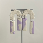 Boucles d'oreilles | Billie | Blanc ivoire et Lavande