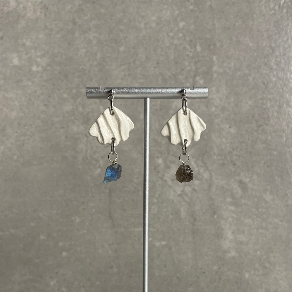 Boucles d'oreilles | Emma | Blanc Ivoire Labradorite Quartz