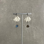 Boucles d'oreilles | Emma | Blanc Ivoire Labradorite Quartz