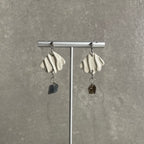 Boucles d'oreilles | Emma | Blanc Ivoire Labradorite Quartz