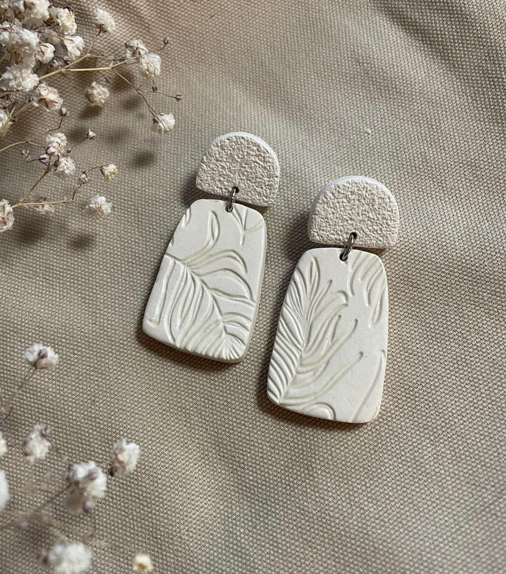 Boucles d'oreilles | Heidi | Blanc ivoire