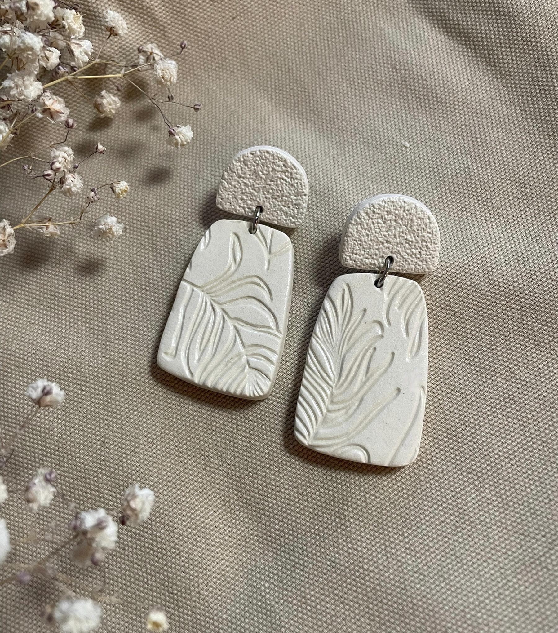 Boucles d'oreilles | Heidi | Blanc ivoire