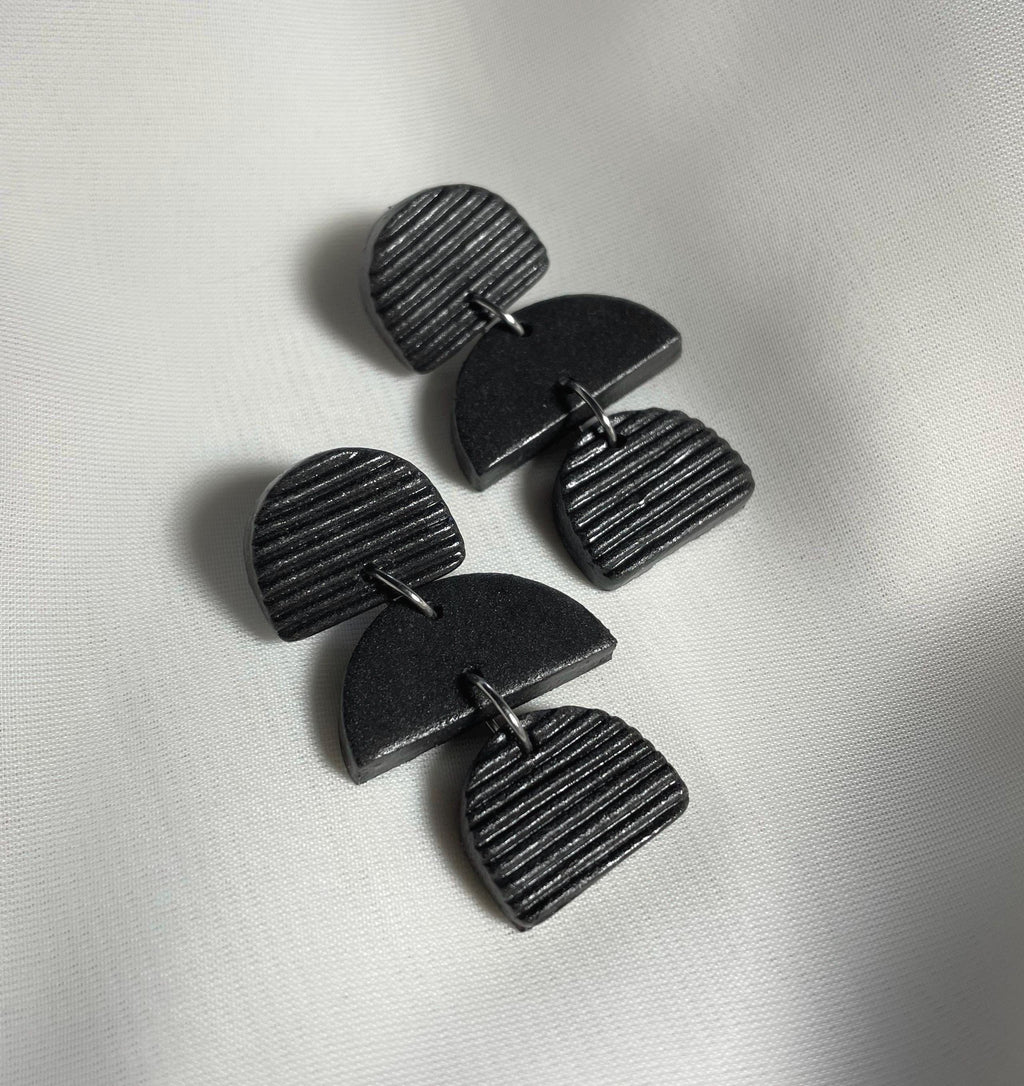 Boucles d'oreilles | Lune | Noir
