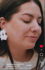 Boucles d'oreilles | Flora | Blanc ivoire