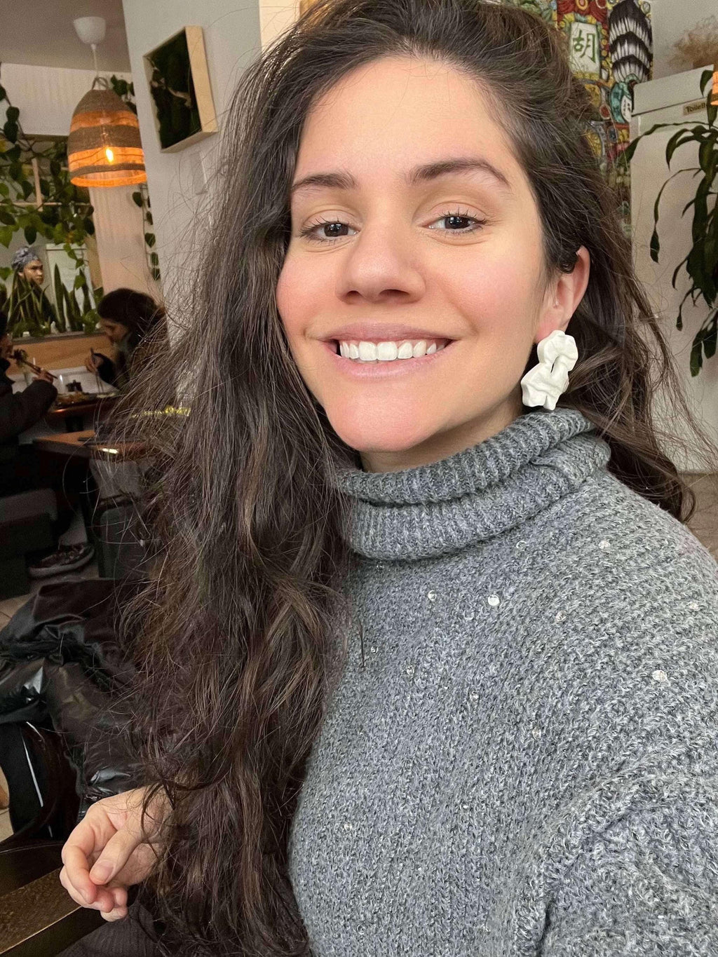 Boucles d'oreilles | Flora | Blanc ivoire