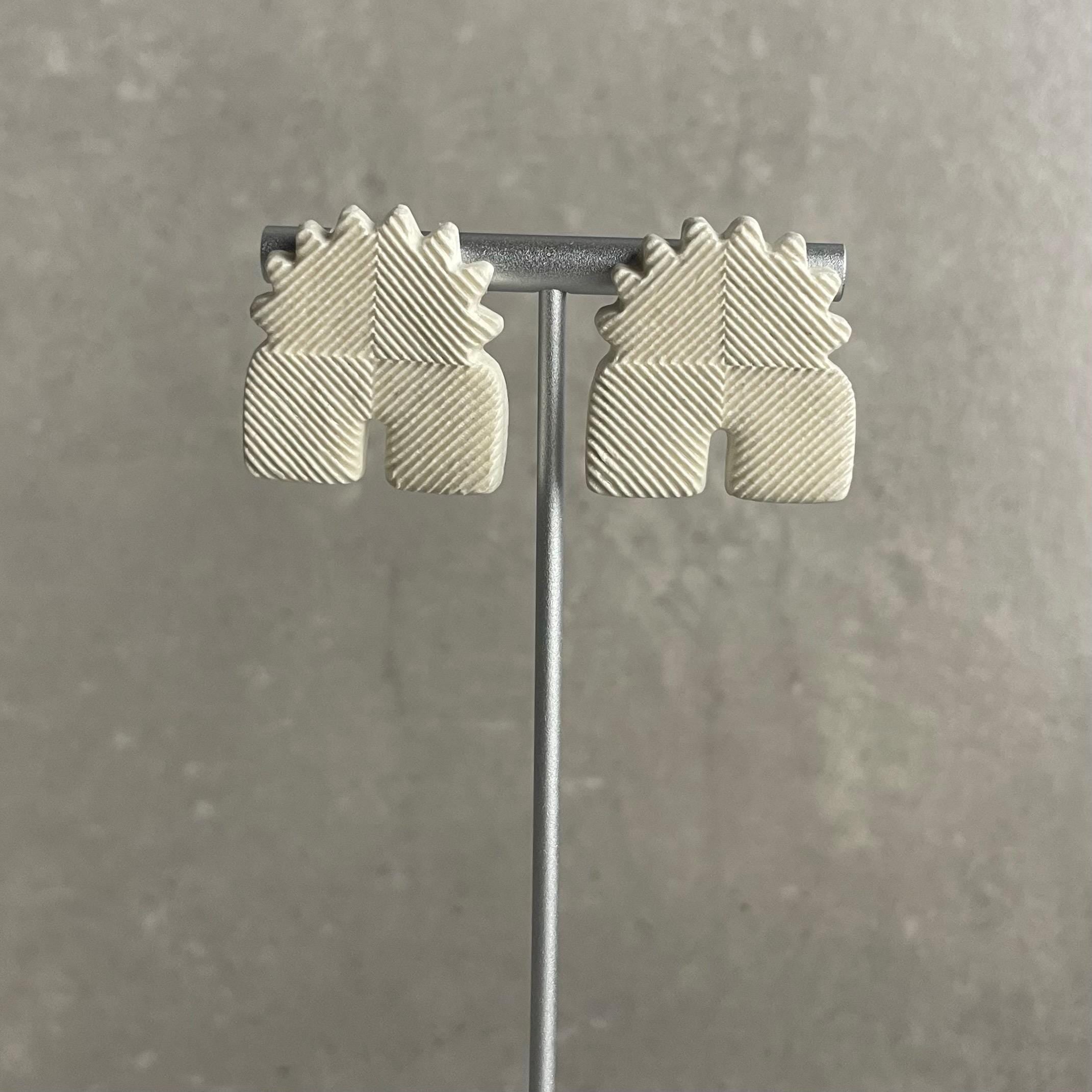 Boucles d'oreilles | Apikan | Blanc ivoire