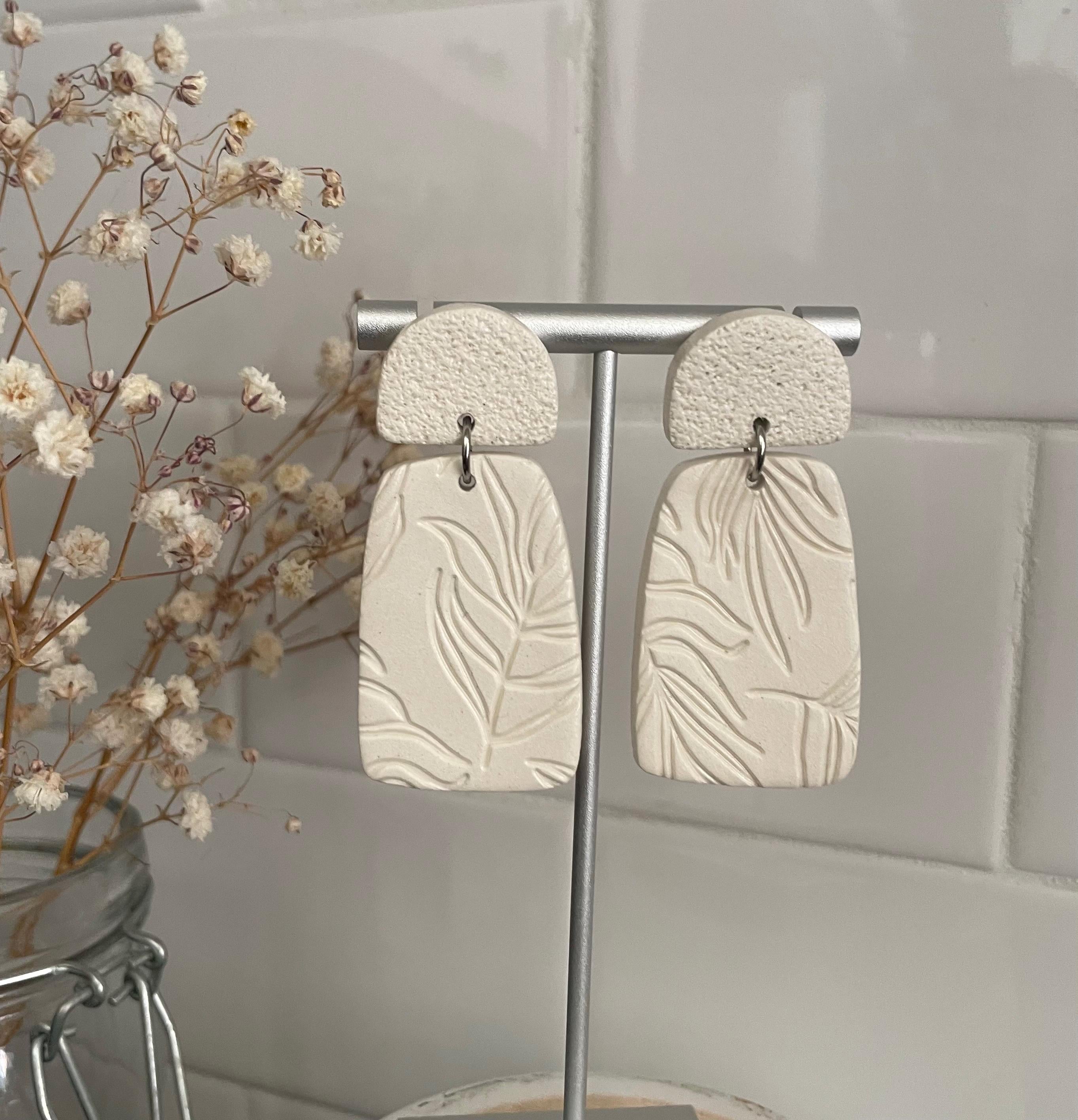 Boucles d'oreilles | Heidi | Blanc ivoire